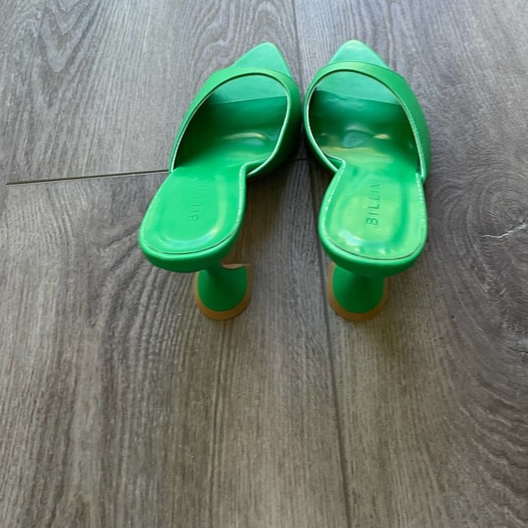 billini zabrina green glam pointed toe slip on mule high heel shoes size 8 new - Picture 8 of 10